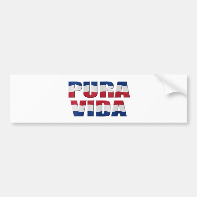 Adesivo Para Carro Bandeira da Costa Rica "Pura Vida" (Frente)
