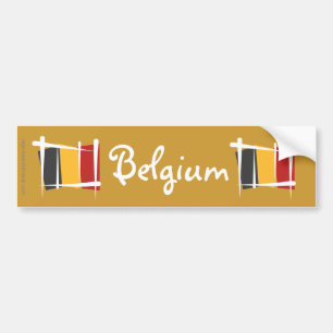 Adesivo Para Carro Bandeira da escova de Bélgica