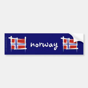 Adesivo Para Carro Bandeira da escova de Noruega