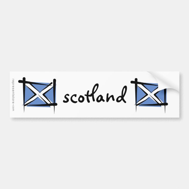 Adesivo Para Carro Bandeira da escova de Scotland (Frente)