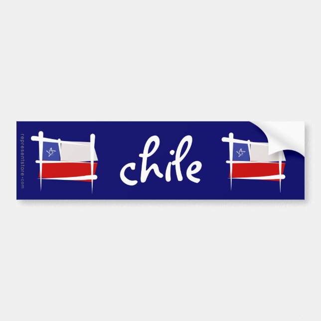 Adesivo Para Carro Bandeira da escova do Chile (Frente)