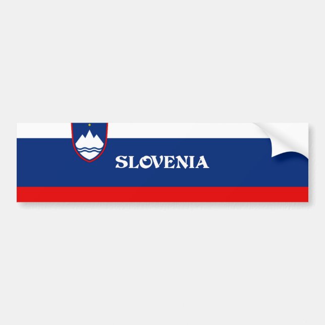 Adesivo Para Carro Bandeira da Eslovênia, rotulada (Frente)