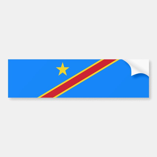 Adesivo Para Carro Bandeira da Kinshasa do Congo (Frente)