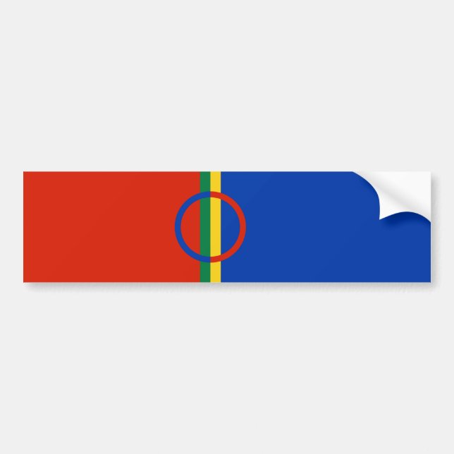 Adesivo Para Carro Bandeira da Lapónia (Natal) (Sami) (Laplander) (Frente)