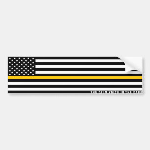 Adesivo Para Carro Bandeira da Linha de Ouro Fina - (Estados Unidos)