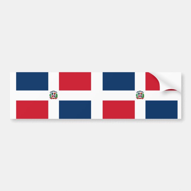 Adesivo Para Carro Bandeira da República Dominicana (Frente)