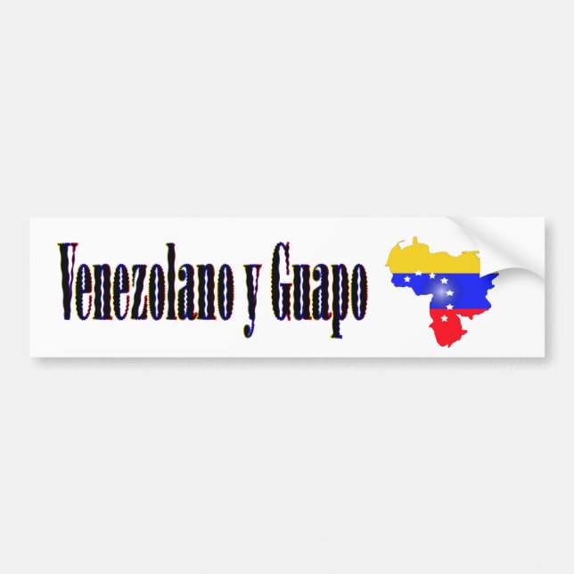 Adesivo Para Carro Bandeira da Venezuela com texto Venezolano y guapo (Frente)