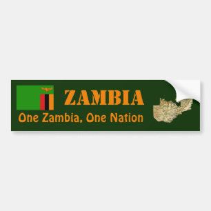 Adesivo Para Carro Bandeira da Zâmbia + Autocolante no vidro traseir