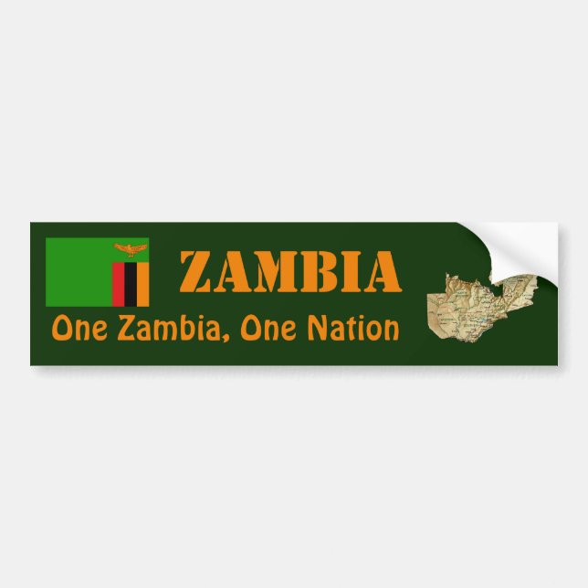 Adesivo Para Carro Bandeira da Zâmbia + Autocolante no vidro traseiro (Frente)