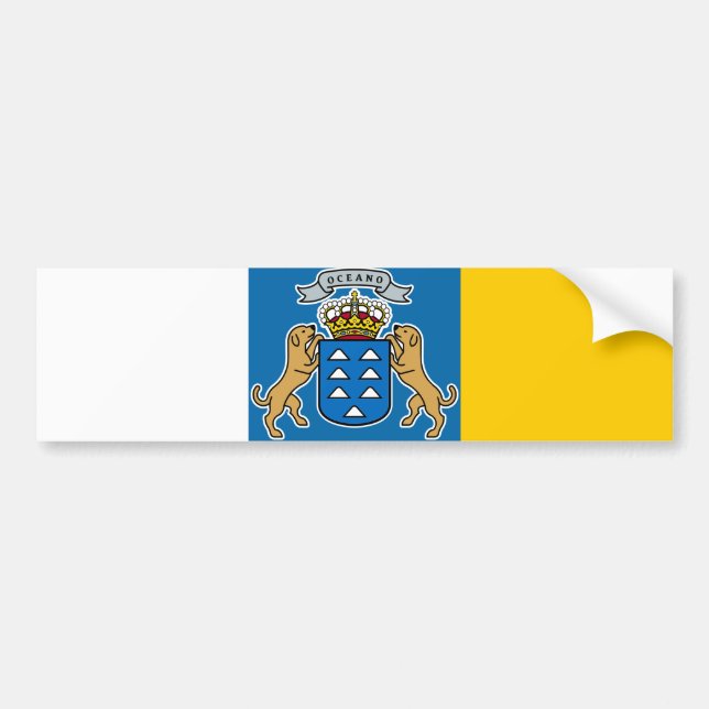 Adesivo Para Carro Bandeira das Canárias (Canárias) (Canárias, Espanh (Frente)