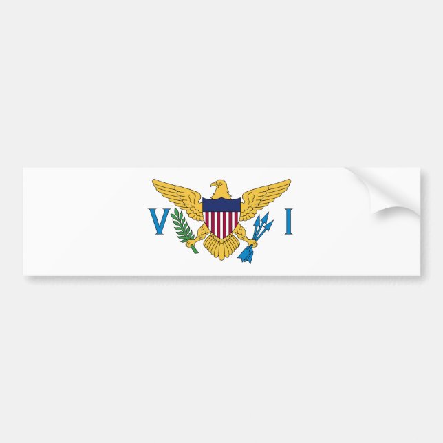 Adesivo Para Carro Bandeira das Ilhas Virgens dos Estados Unidos (Frente)