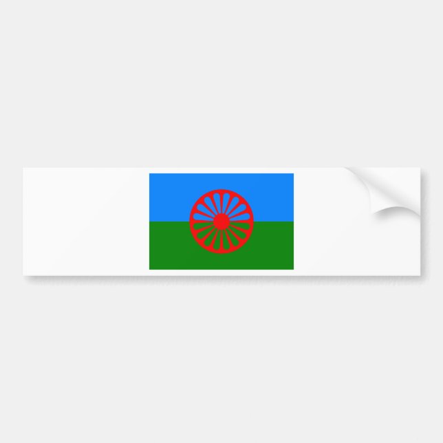 Adesivo Para Carro Bandeira das pessoas Romani - bandeira Romani (Frente)