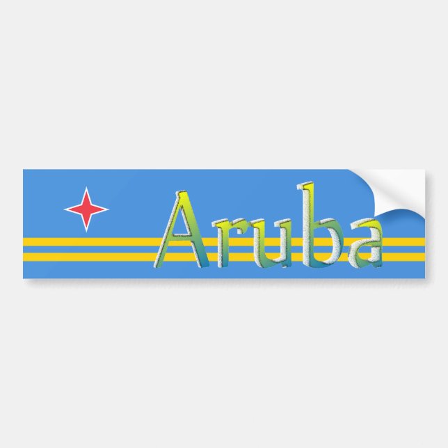Adesivo Para Carro Bandeira de Aruba (Frente)