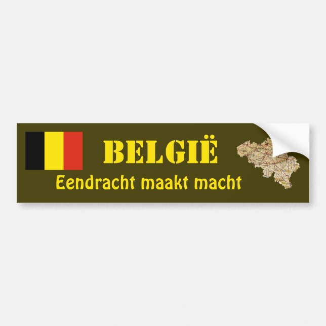 Adesivo Para Carro Bandeira de Bélgica + Autocolante no vidro (Frente)