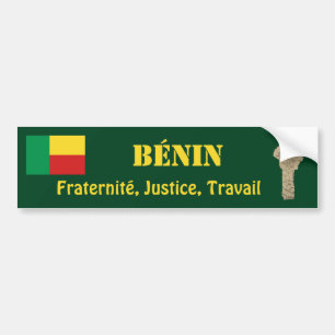 Adesivo Para Carro Bandeira de Benin + Autocolante no vidro traseiro
