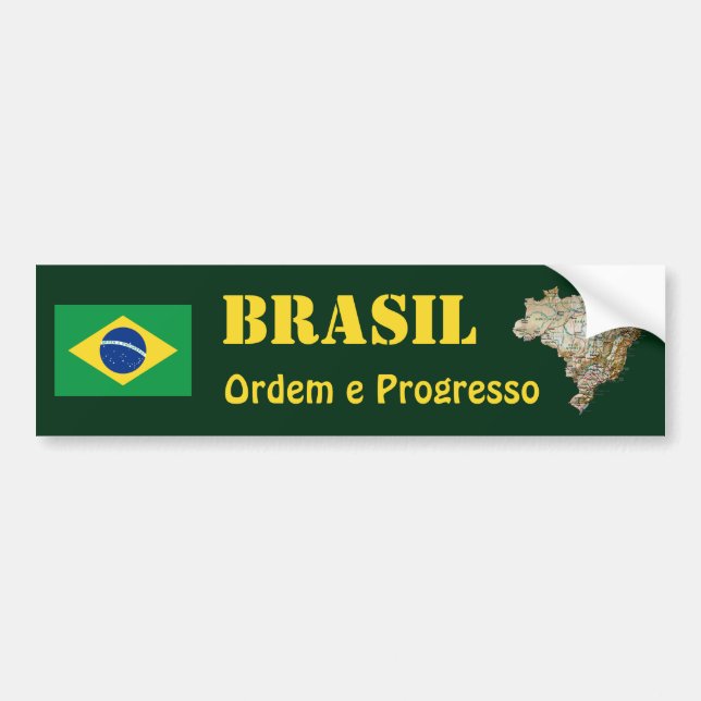 Adesivo Para Carro Bandeira de Brasil + Autocolante no vidro traseiro (Frente)