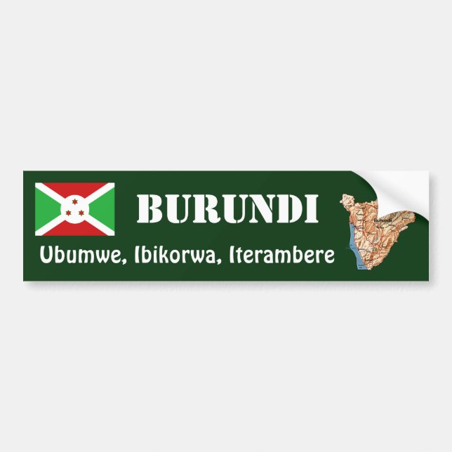 Adesivo Para Carro Bandeira de Burundi + Autocolante no vidro (Frente)
