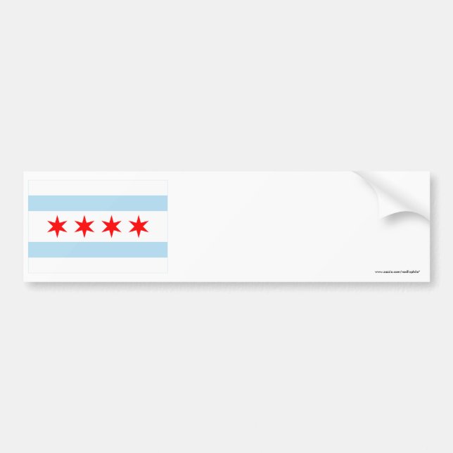 Adesivo Para Carro Bandeira de Chicago (Frente)