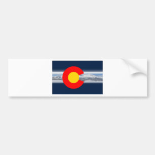 Adesivo Para Carro Bandeira de Colorado com montanhas