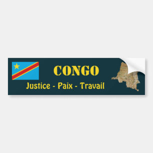 Adesivo Para Carro Bandeira de Congo-Kinshasa + Autocolante no vidro