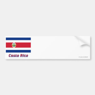 Adesivo Para Carro Bandeira de Costa Rica com nome