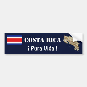 Adesivo Para Carro Bandeira de Costa Rica e autocolante no vidro
