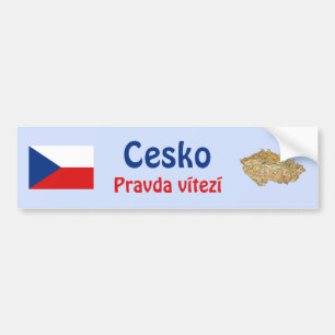 Adesivo Para Carro Bandeira de Czechia + Autocolante no vidro