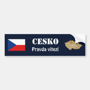 Adesivo Para Carro Bandeira de Czechia + Autocolante no vidro