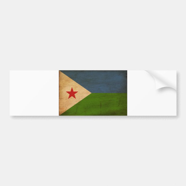 Adesivo Para Carro Bandeira de Djibouti (Frente)