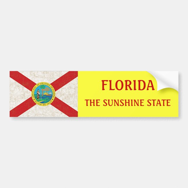 ADESIVO PARA CARRO BANDEIRA DE FLORIDA ENVELHECIDA (Frente)