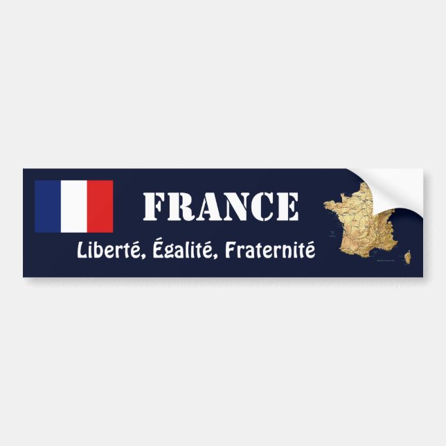 Adesivo Para Carro Bandeira de France + Autocolante no vidro traseiro (Frente)
