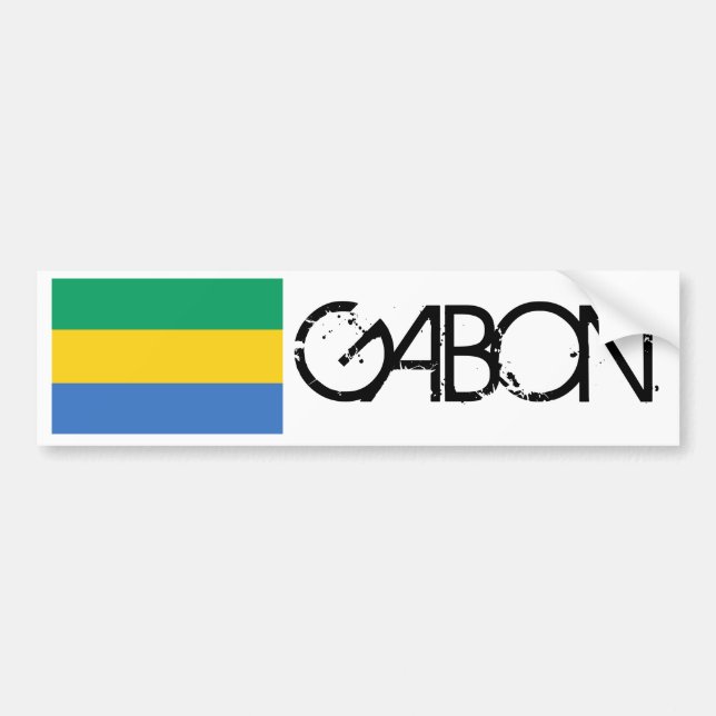 Adesivo Para Carro Bandeira de Gabon (Frente)
