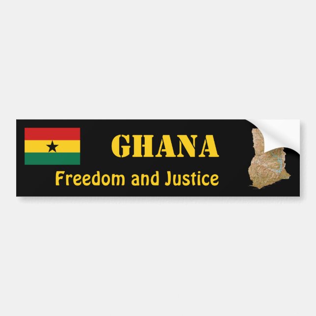 Adesivo Para Carro Bandeira de Ghana + Autocolante no vidro traseiro (Frente)