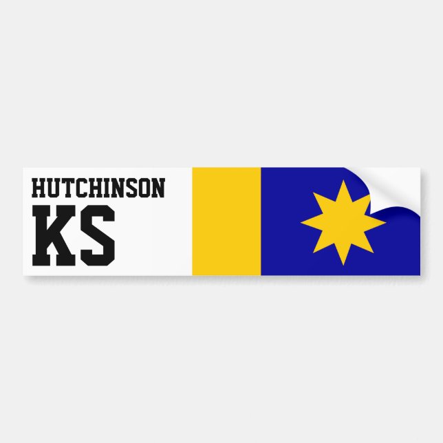 Adesivo Para Carro Bandeira de Hutchinson, Kansas (Frente)