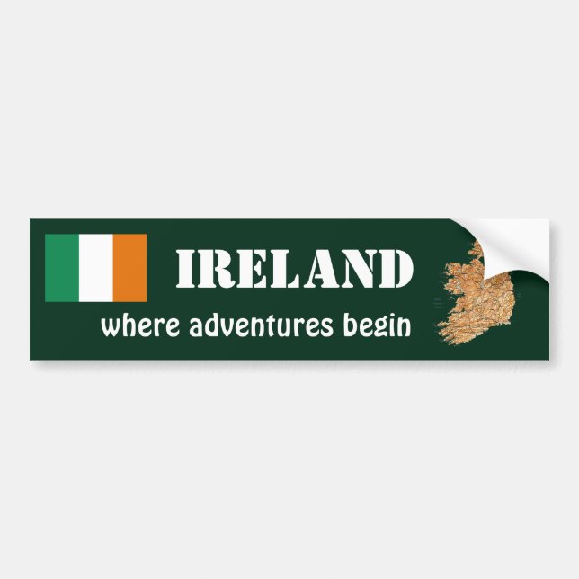 Adesivo Para Carro Bandeira de Ireland + Autocolante no vidro (Frente)