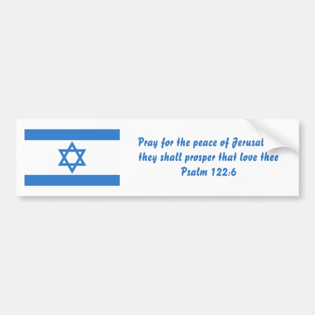 Adesivo Para Carro Bandeira de Israel, (Frente)