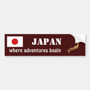 Adesivo Para Carro Bandeira de Japão + Autocolante no vidro traseiro