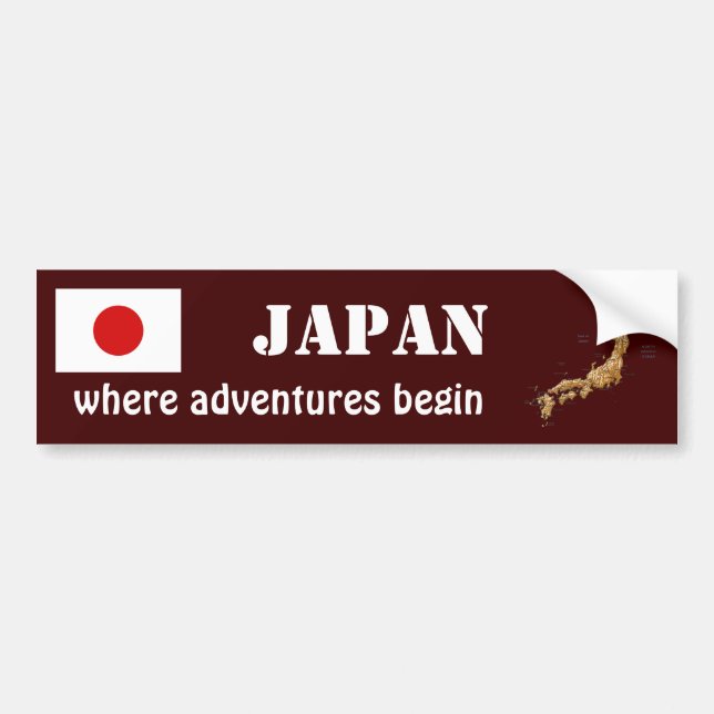 Adesivo Para Carro Bandeira de Japão + Autocolante no vidro traseiro (Frente)