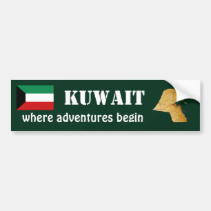 Adesivo Para Carro Bandeira de Kuwait + Autocolante no vidro traseiro
