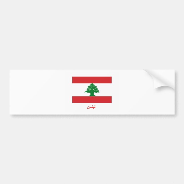 Adesivo Para Carro Bandeira de Líbano (Frente)