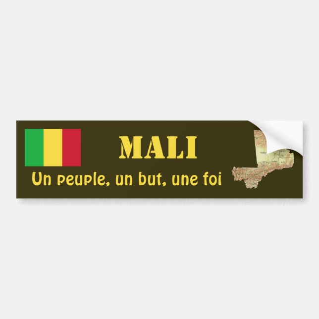 Adesivo Para Carro Bandeira de Mali + Autocolante no vidro traseiro (Frente)