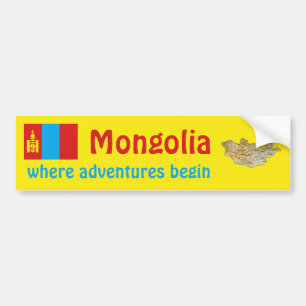 Adesivo Para Carro Bandeira de Mongolia + Autocolante no vidro