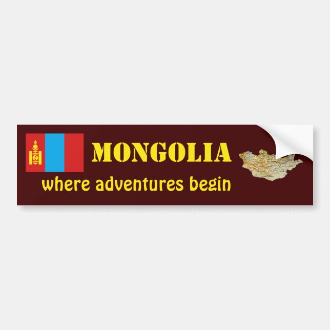 Adesivo Para Carro Bandeira de Mongolia + Autocolante no vidro (Frente)