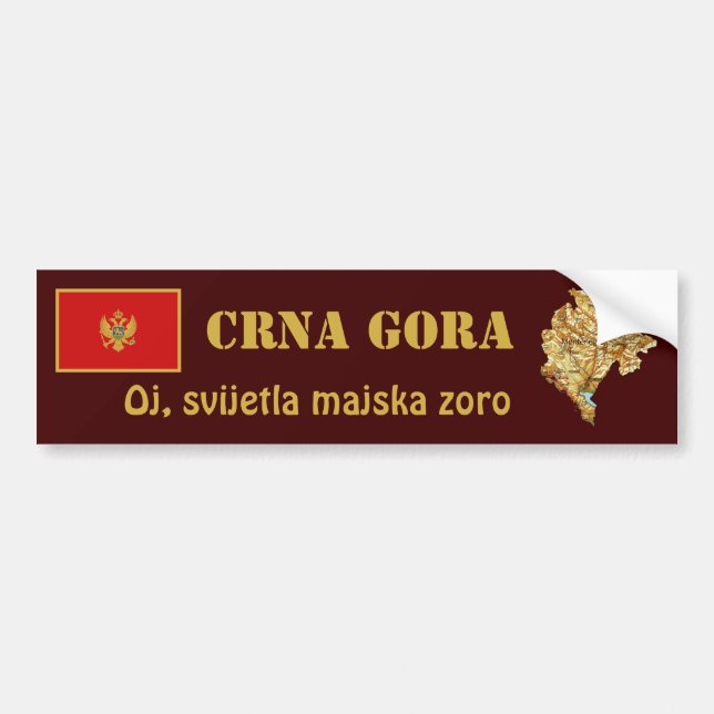 Adesivo Para Carro Bandeira de Montenegro + Autocolante no vidro (Frente)