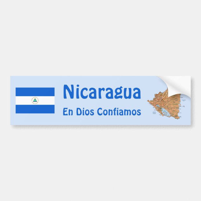 Adesivo Para Carro Bandeira de Nicarágua e autocolante no vidro (Frente)