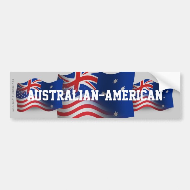 Adesivo Para Carro Bandeira de ondulação Australiano-Americana (Frente)