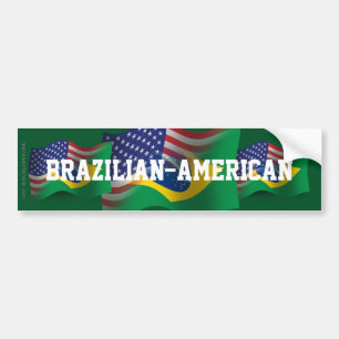 Adesivo Para Carro Bandeira de ondulação Brasileiro-Americana