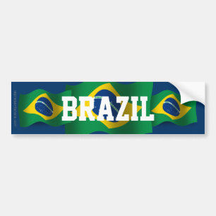 Adesivo Para Carro Bandeira de ondulação de Brasil