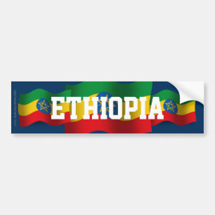 Adesivo Para Carro Bandeira de ondulação de Etiópia