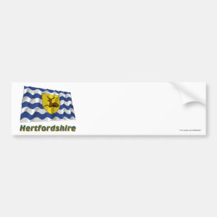 Adesivo Para Carro Bandeira de ondulação de Hertfordshire com nome